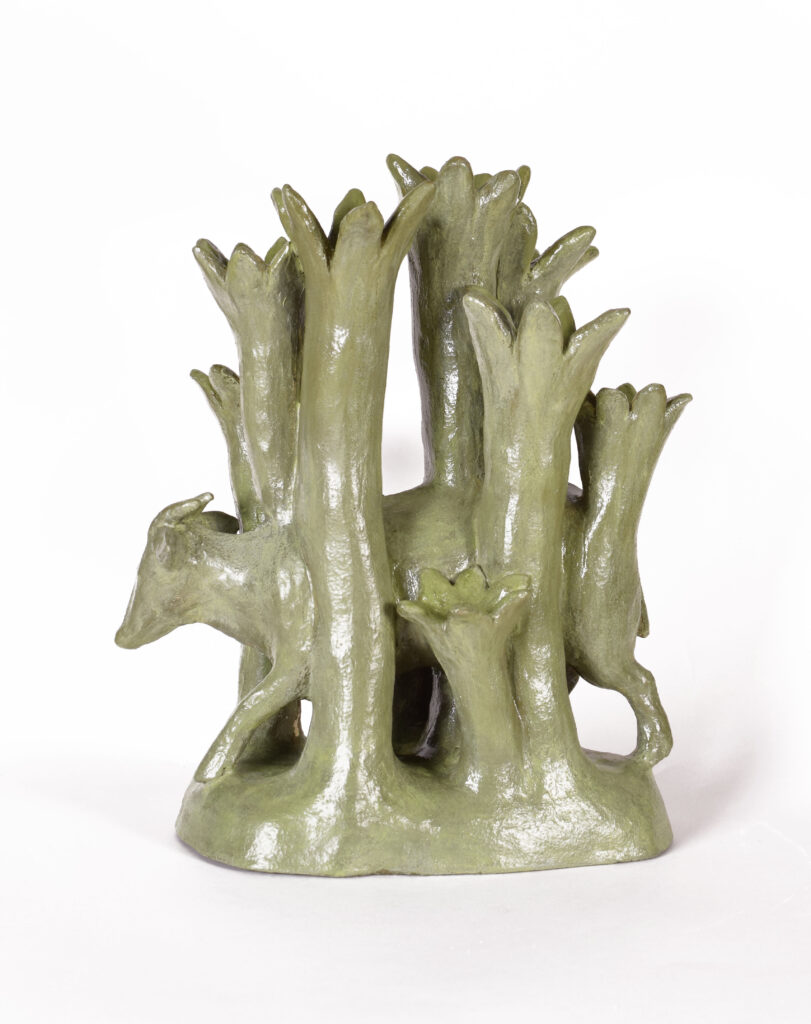 'Deer Copse I', painted terracotta