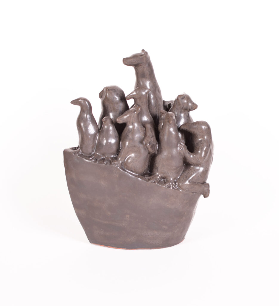 'Passengers I', Glazed earthenware, 23 x 17 x 12 cms