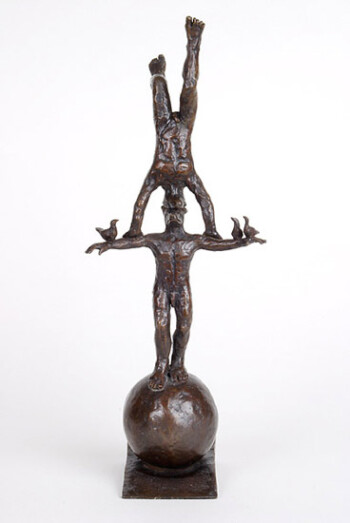 'Balancing Act' - bronze, edition of 10 - 42 x 12 x 16 cms