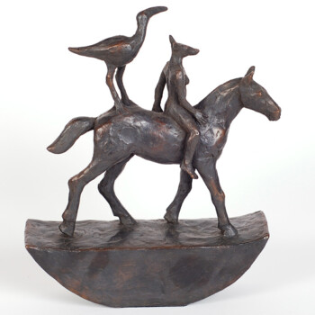 'Horse with Riders' - bronze - 21 x 17 x 5 cms