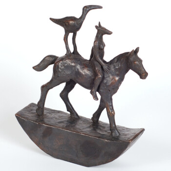 'Horse with Riders' - bronze - 21 x 17 x 5 cms