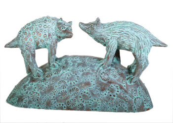 'Meeting Place' - bronze - 13 x 22 x 5.5cms