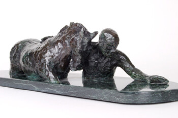 'Deep Waters' - bronze on marble, edition of 8 - 21 x 24 x 79 cms