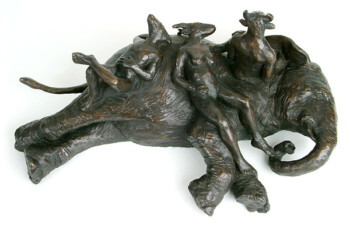 'Resting' - bronze, edition of 5 - 20 x 45 x 28 cms